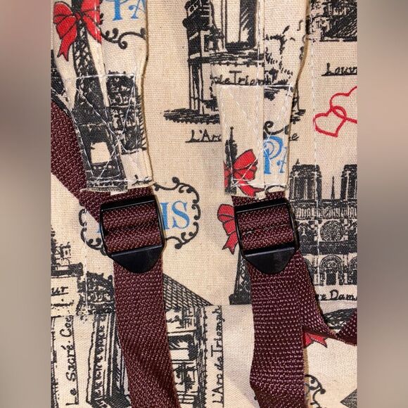 Handmade Paris Eiffel Tower French Romance Vintage Backpack With Keychain main image 4